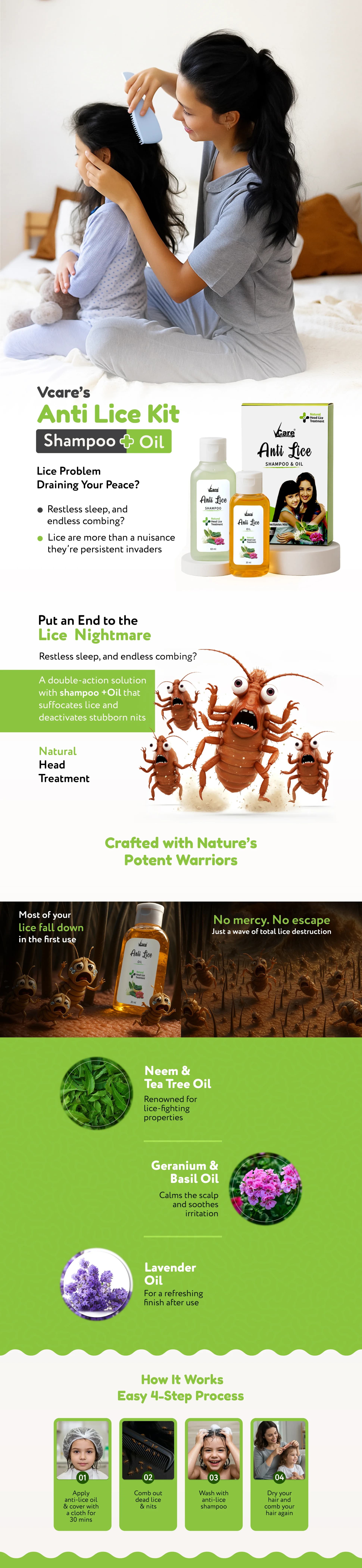 Anti Lice Shampoo & Oil For Kids