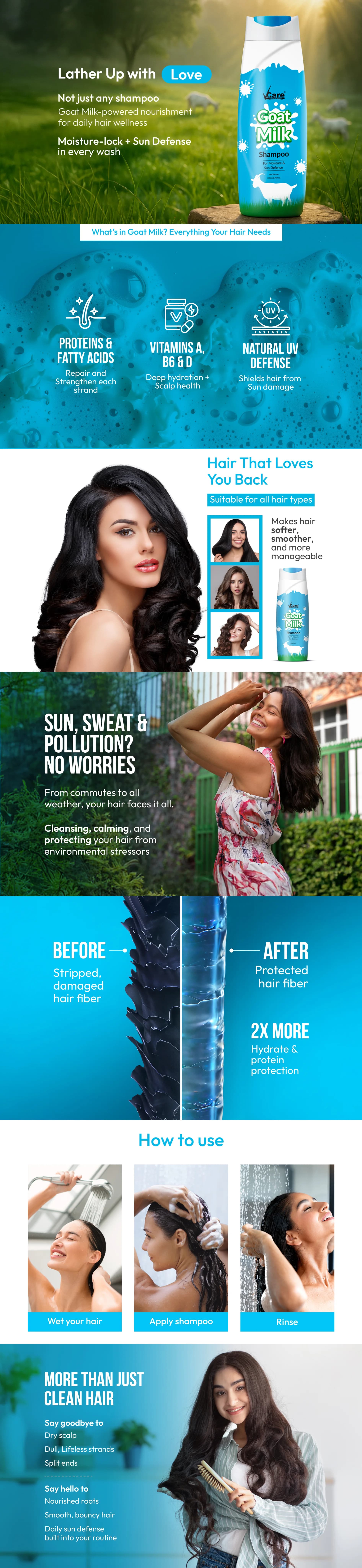 Goat Milk Shampoo For Moisture & Sun Defence | Buy 1 Get 1 Offer