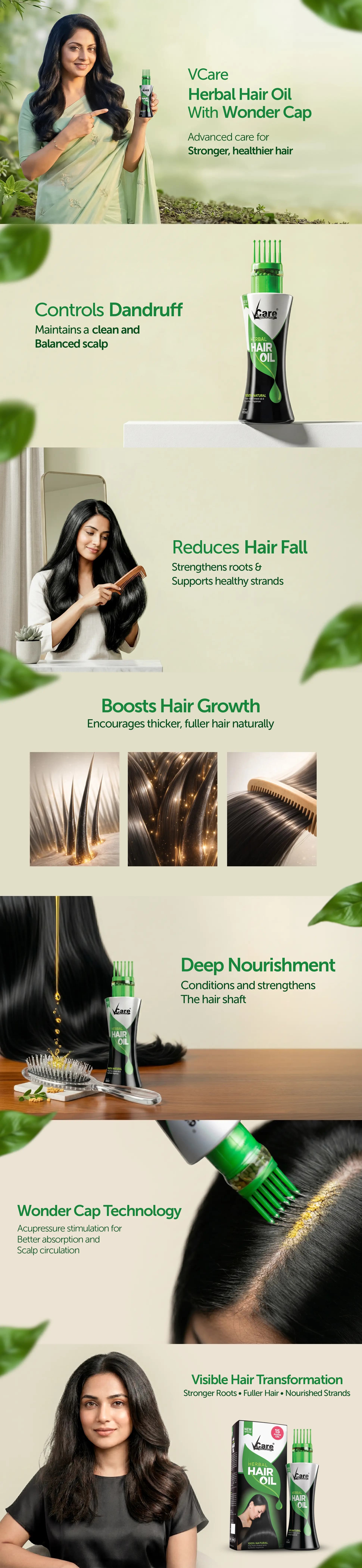 Herbal Hair Oil with Wonder Cap For Strong Hair - 100 ml
