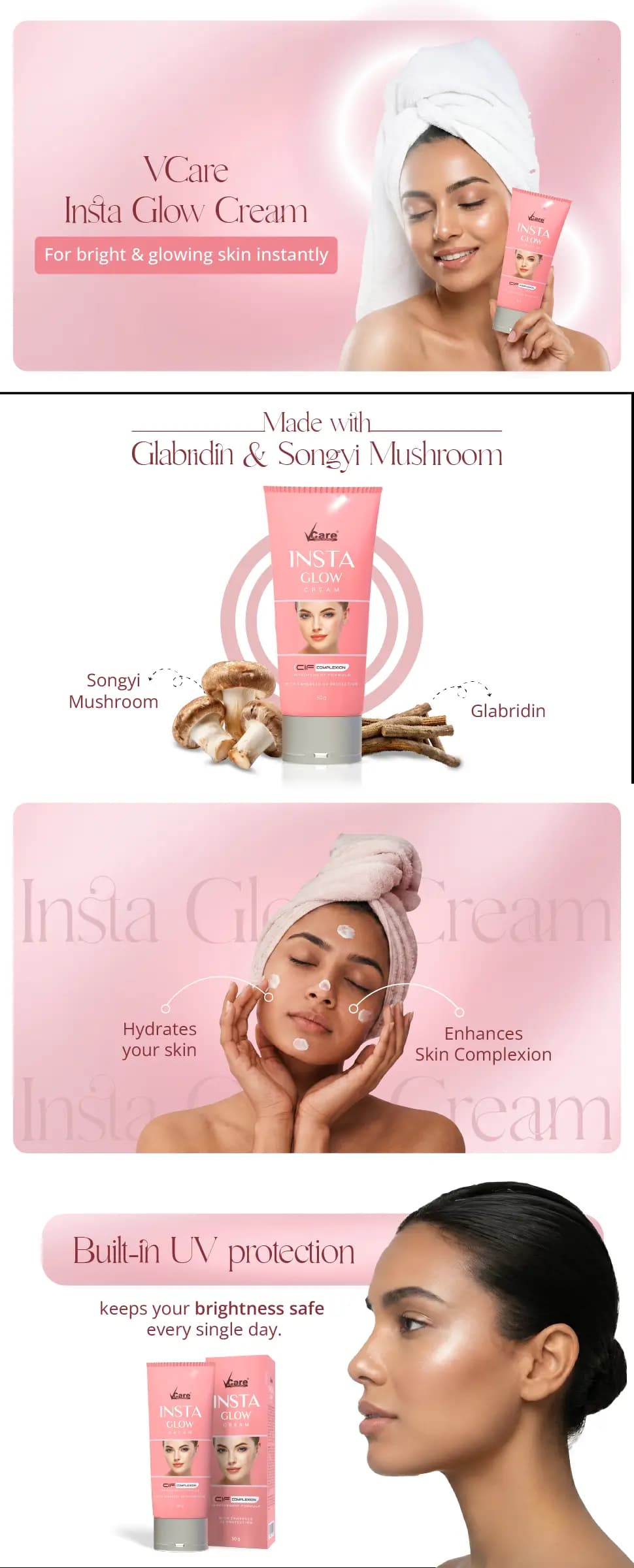 Insta Glow Cream for Brightness & UV Protection - 50gm