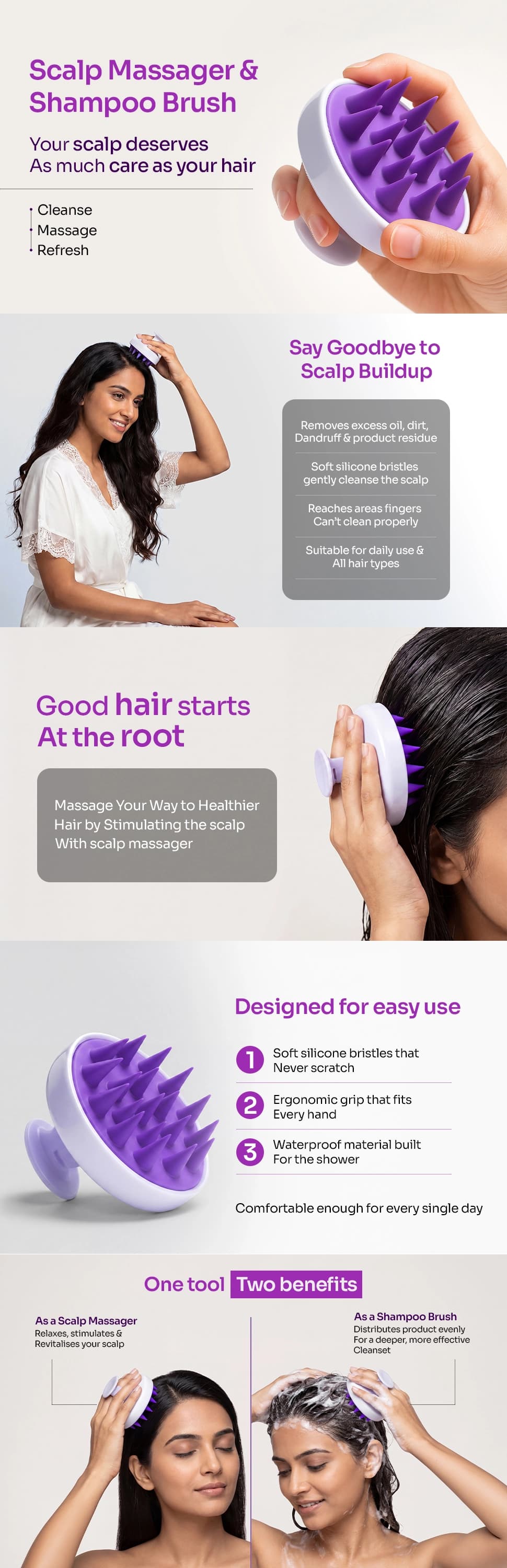 Scalp Head Massager | Pack Of 2