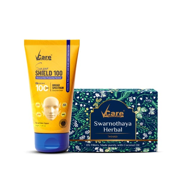 Super Shield 100 Sunscreen Cream 50g + FREE Swarnothaya Soap 100g