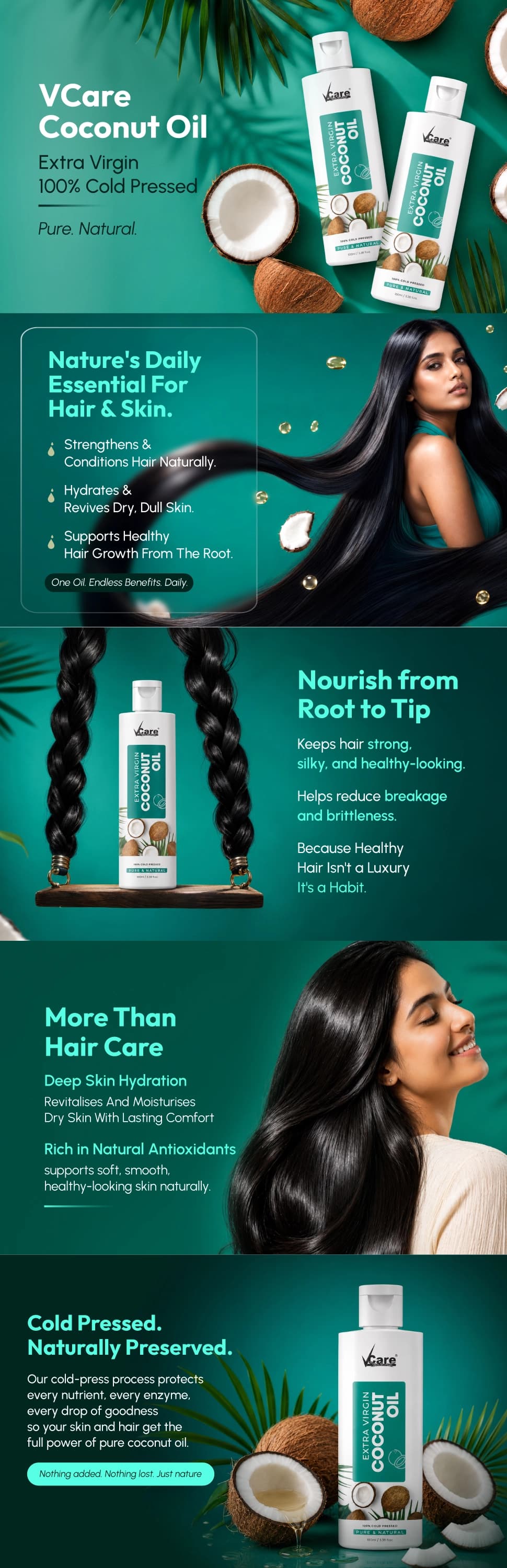 Extra Virgin Coconut Oil for Hair & Skin - 100ml
