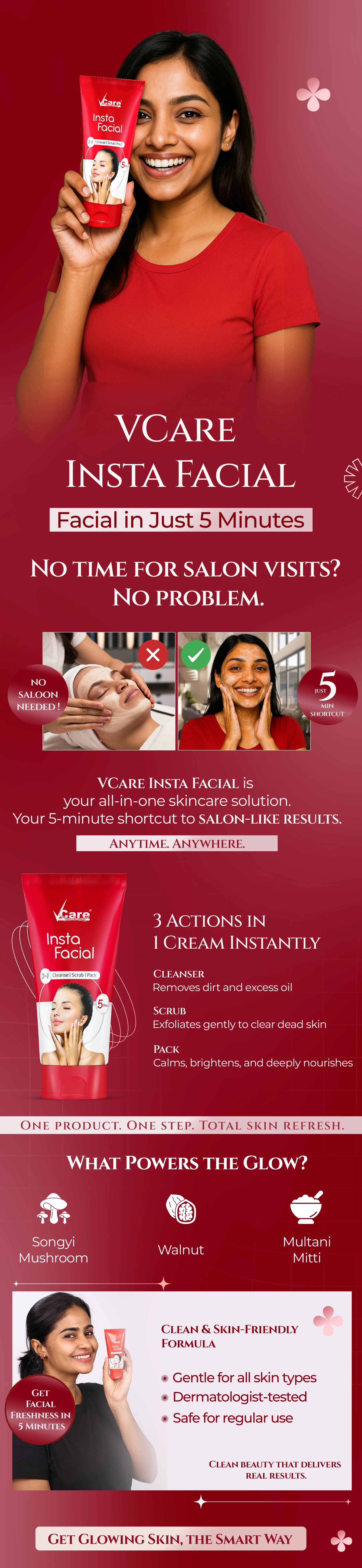 Insta Facial Pack 3-in-1 Face Care – Buy 1 Get 1 Free
