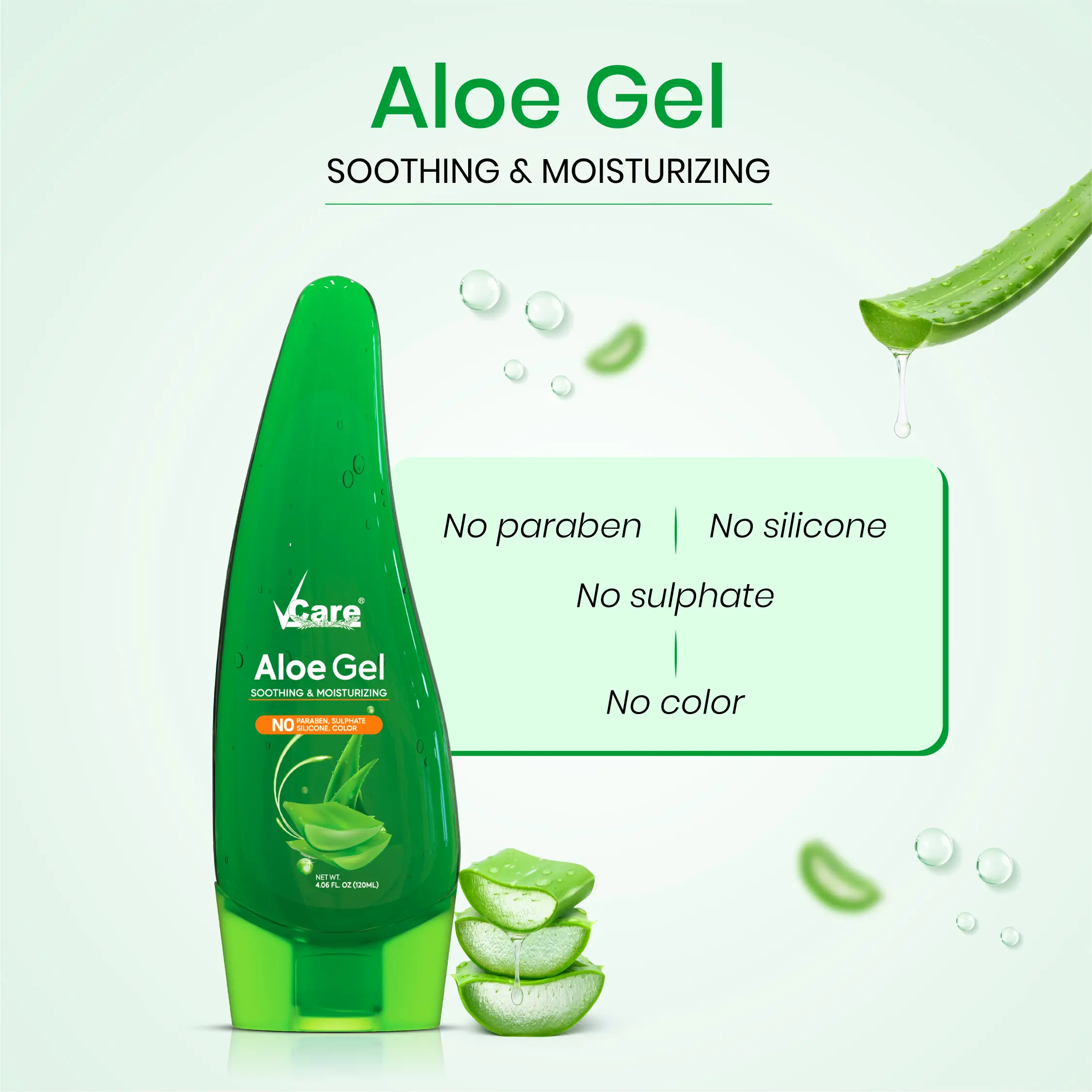 Hydrating Aloe Vera Gel for Acne, Scars & Moisturizing Skin